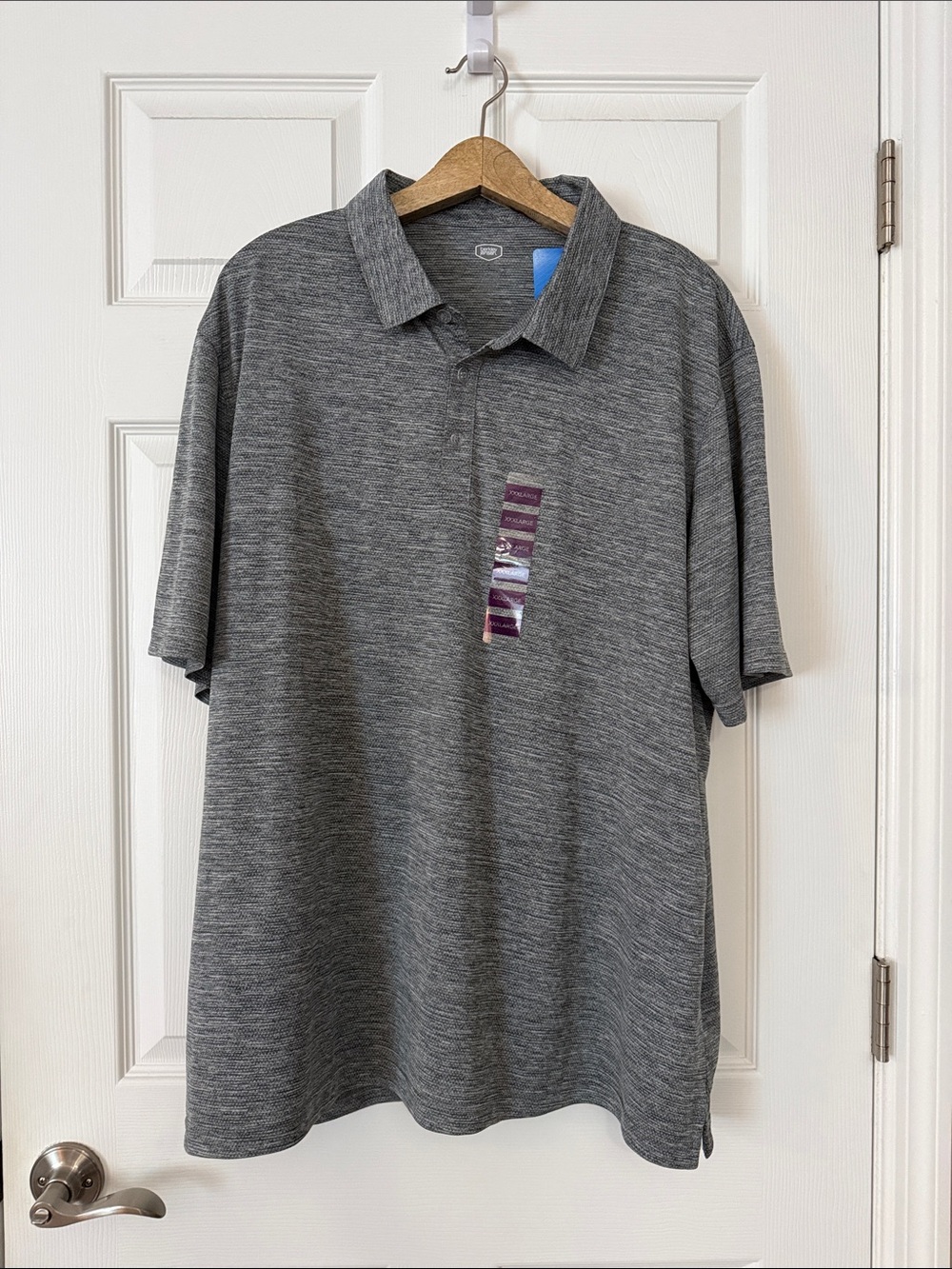 Berkley Jensen Men's Heather Gray Performance Polo Shirt